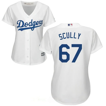 Los Angeles Sportscaster #67 Vin Scully Retired White Home Stitched Mlb Majestic Cool Base Jersey Mlb