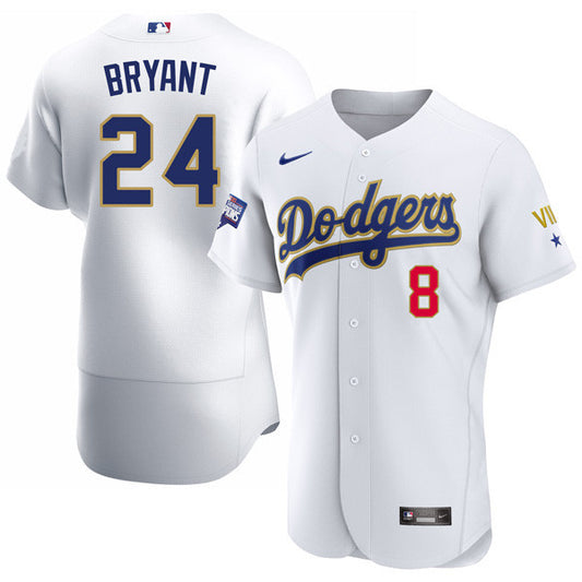 Kobe Bryant Lakers Patch 2020 Championship Gold Trim Flex Base White Jersey