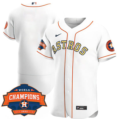 Houston Special White Gold 2022 World Series Champions Patch Jersey