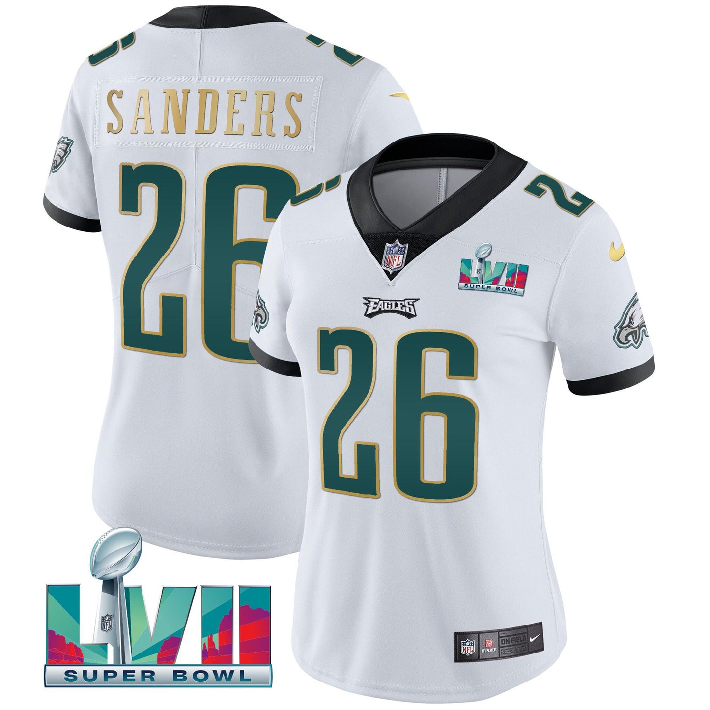 White Gold Trim - Miles Sanders