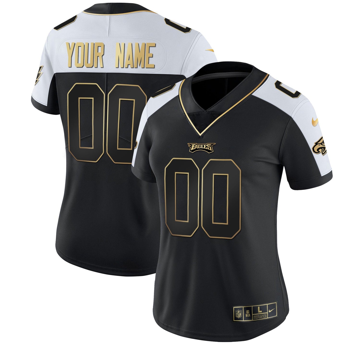 Gold & Split Custom Name and Number