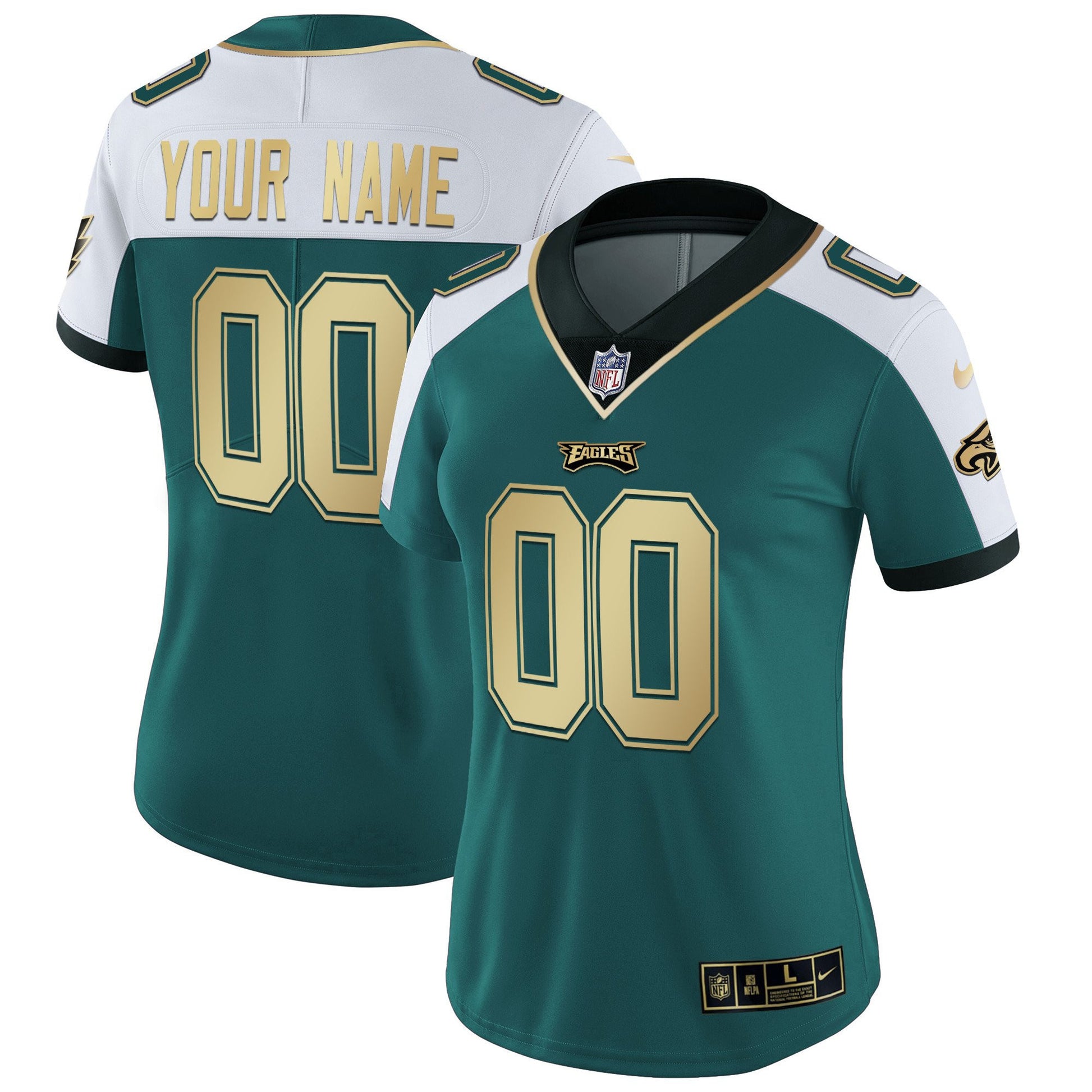 Gold & Split Custom Name and Number