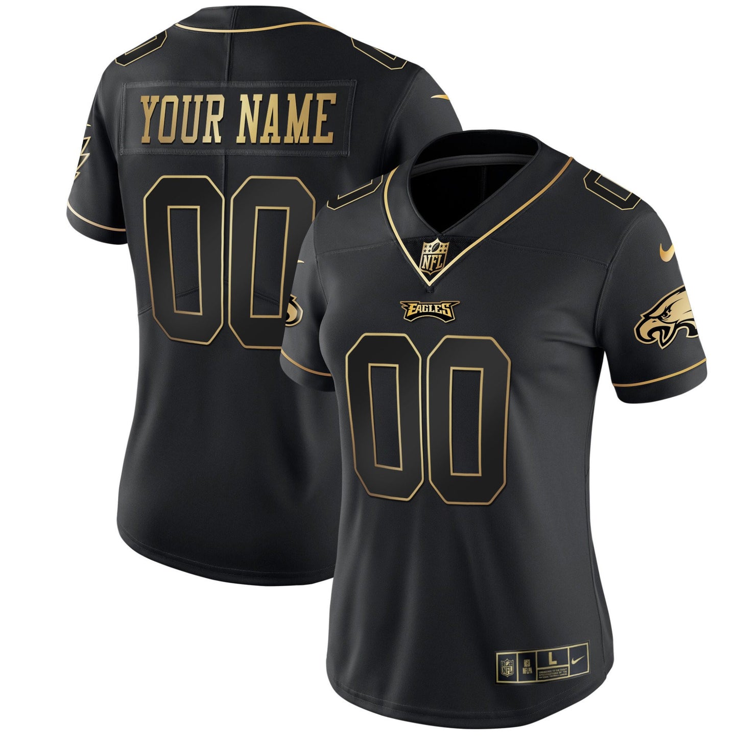 Gold & Split Custom Name and Number