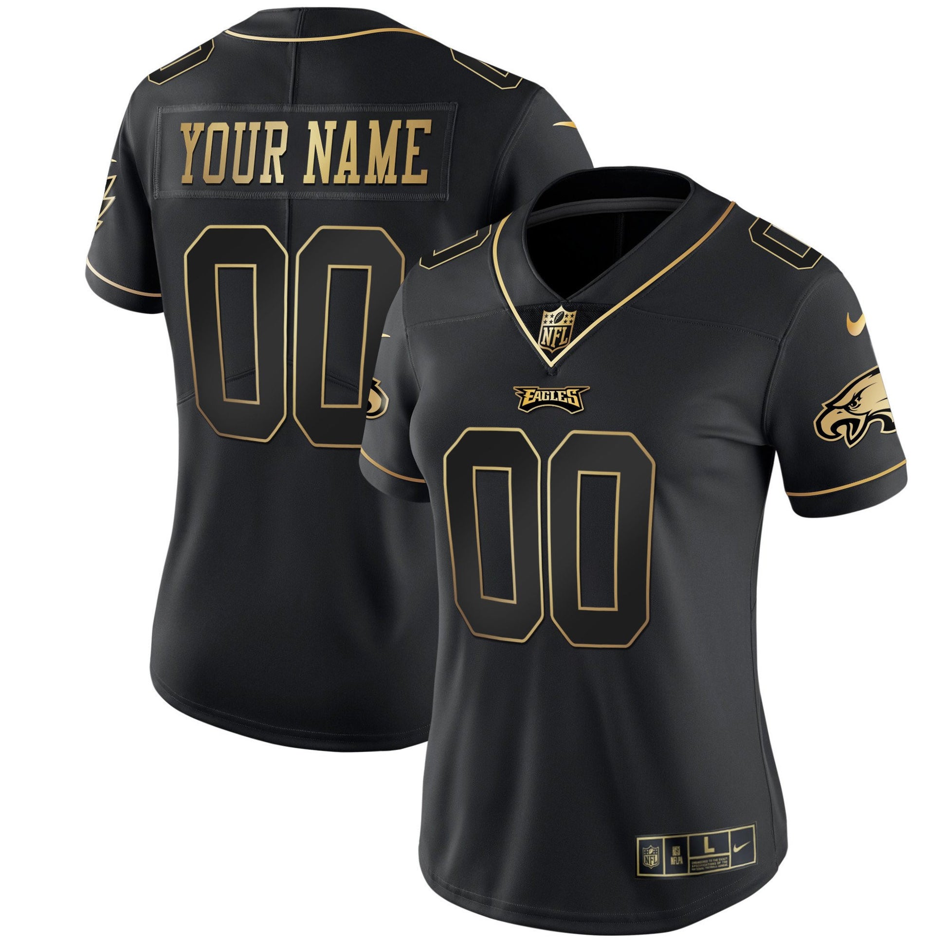 Gold & Split Custom Name and Number