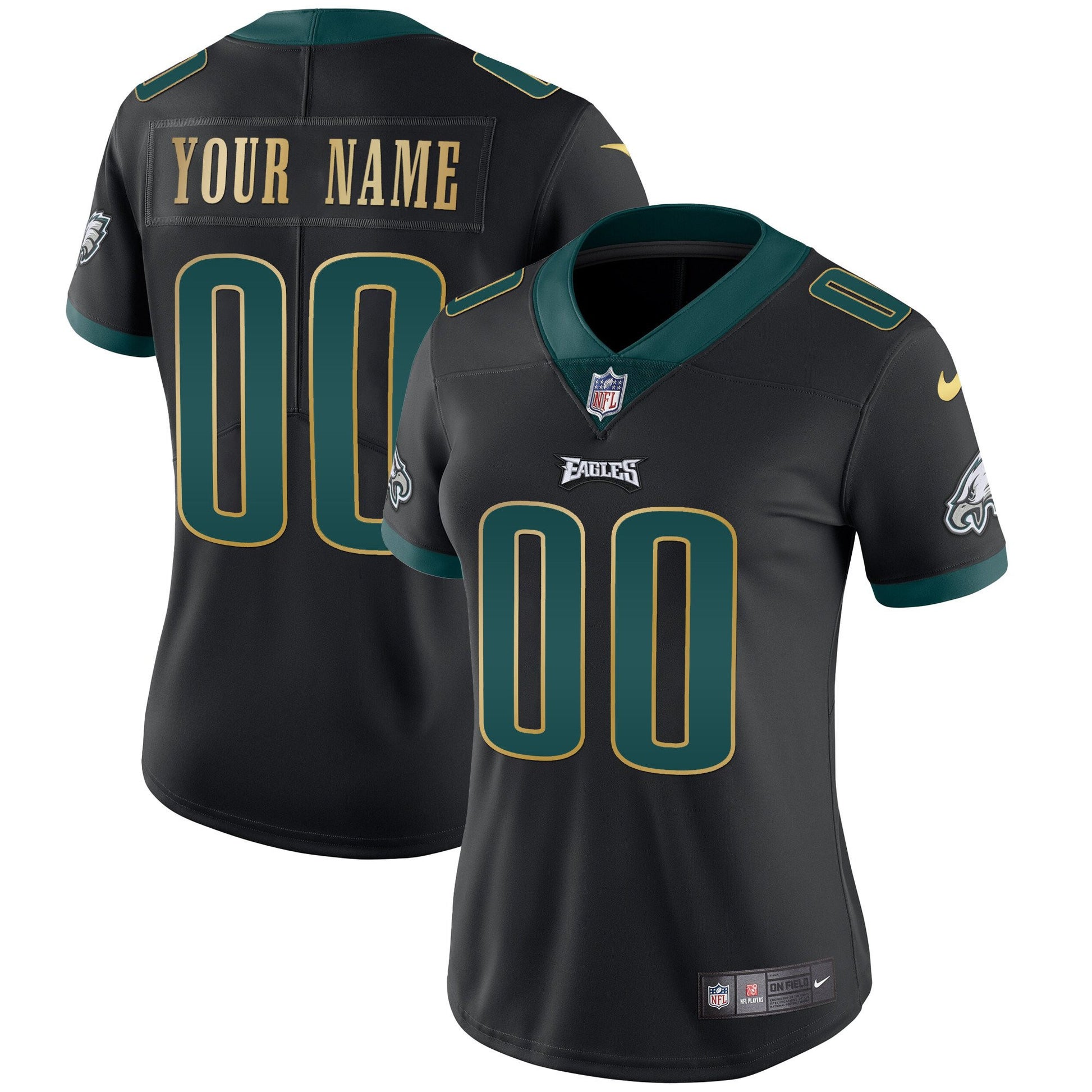 Gold & Split Custom Name and Number
