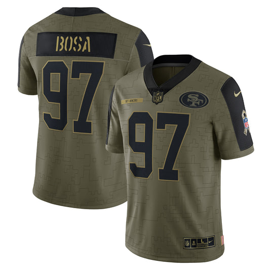 Nick Bosa San Francisco 2021 Salute To Service Olive Jersey