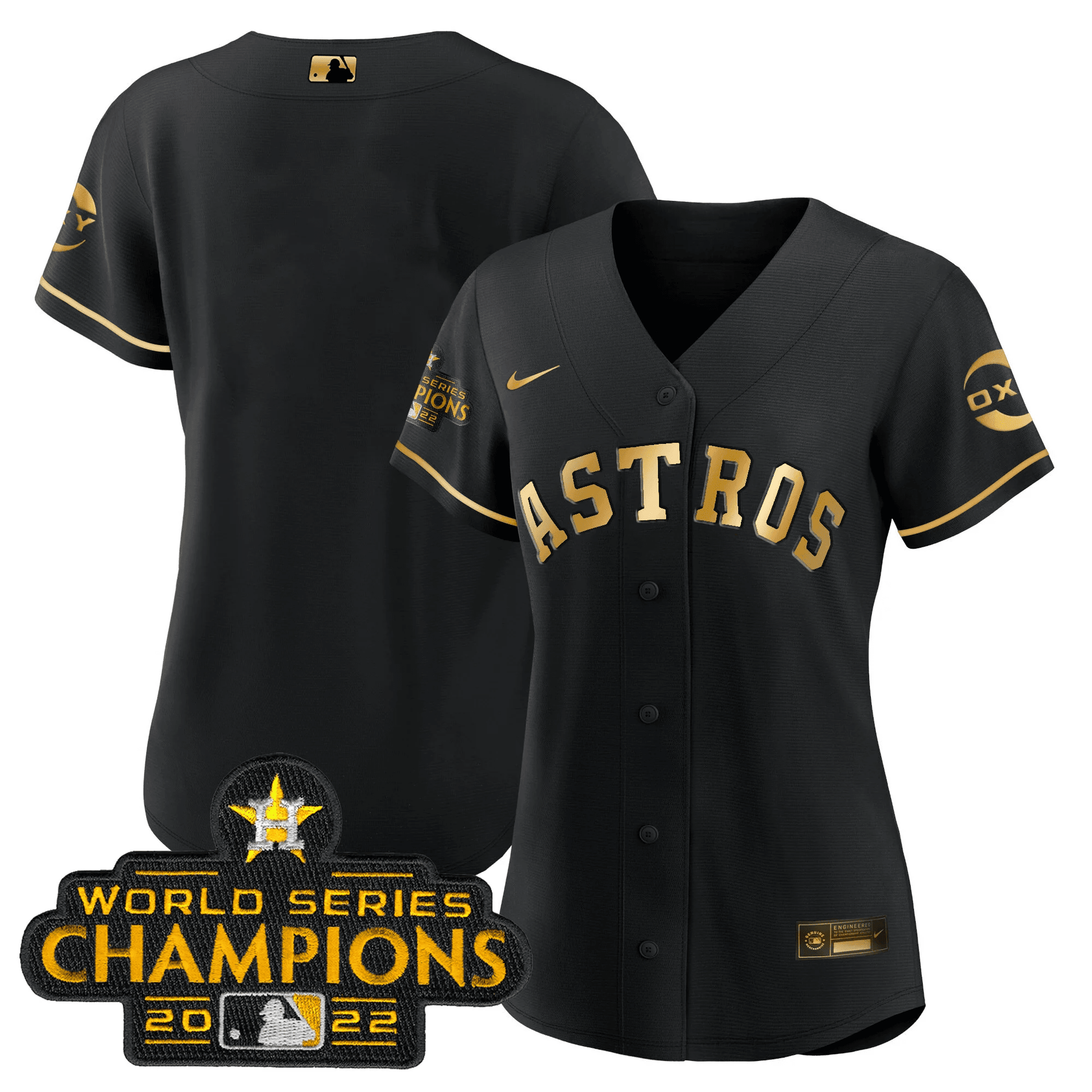 Houston 2022 Champions Black Gold Rush Cool Base Jersey
