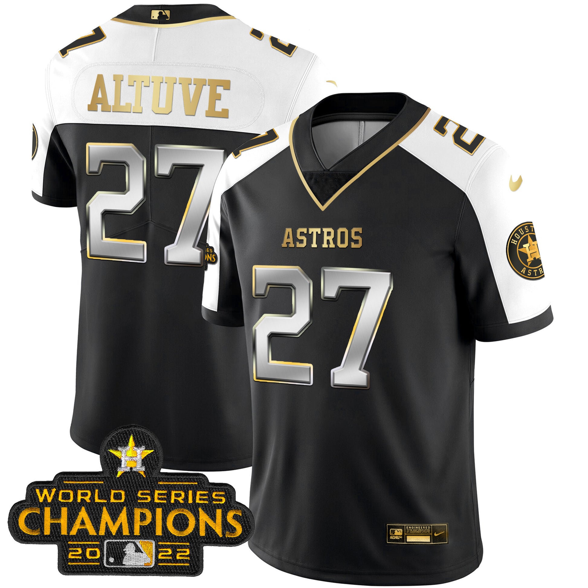 Houston 2023 Champions Patch Vapor Gold Jersey