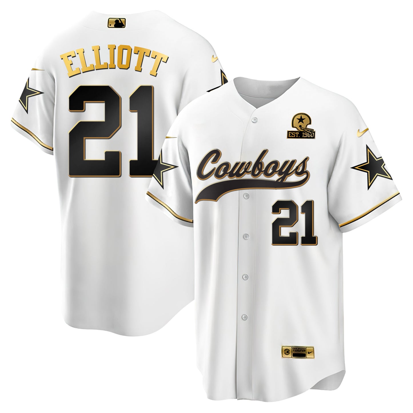 Baseball White Gold Jersey