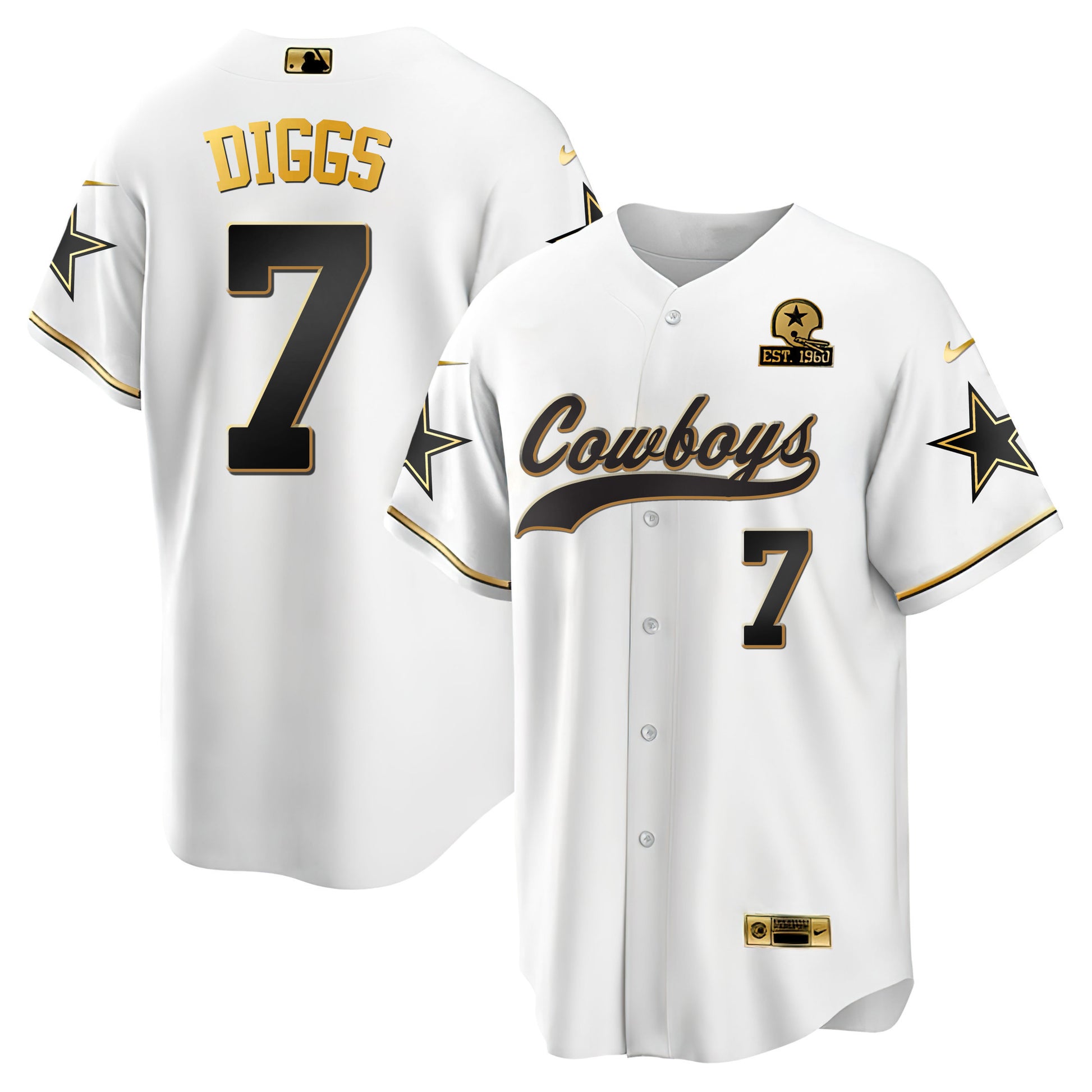 Baseball White Gold Jersey