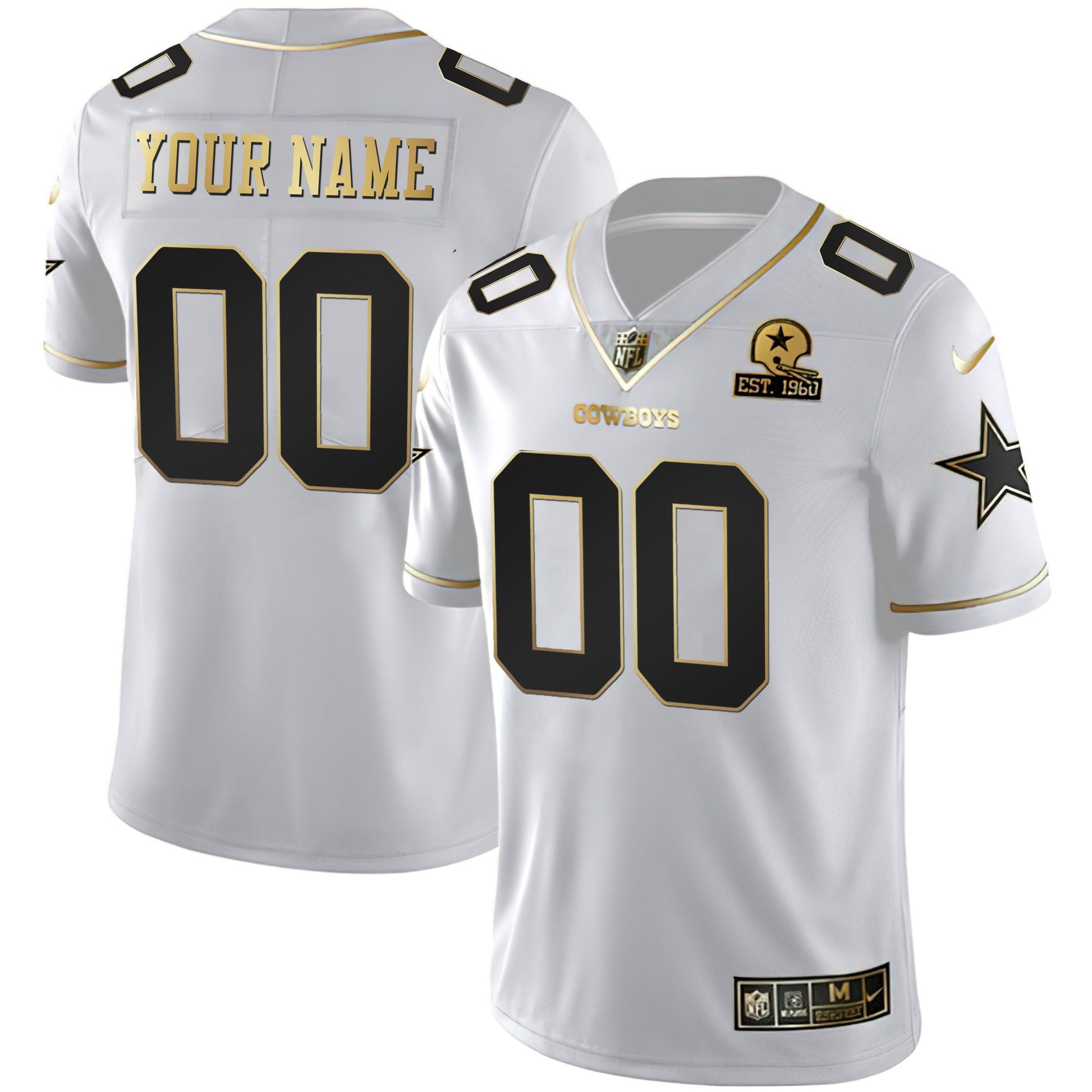 White Gold Custom Name and Number