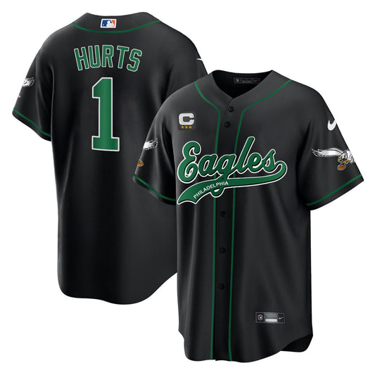 Kelly Black Baseball Jersey