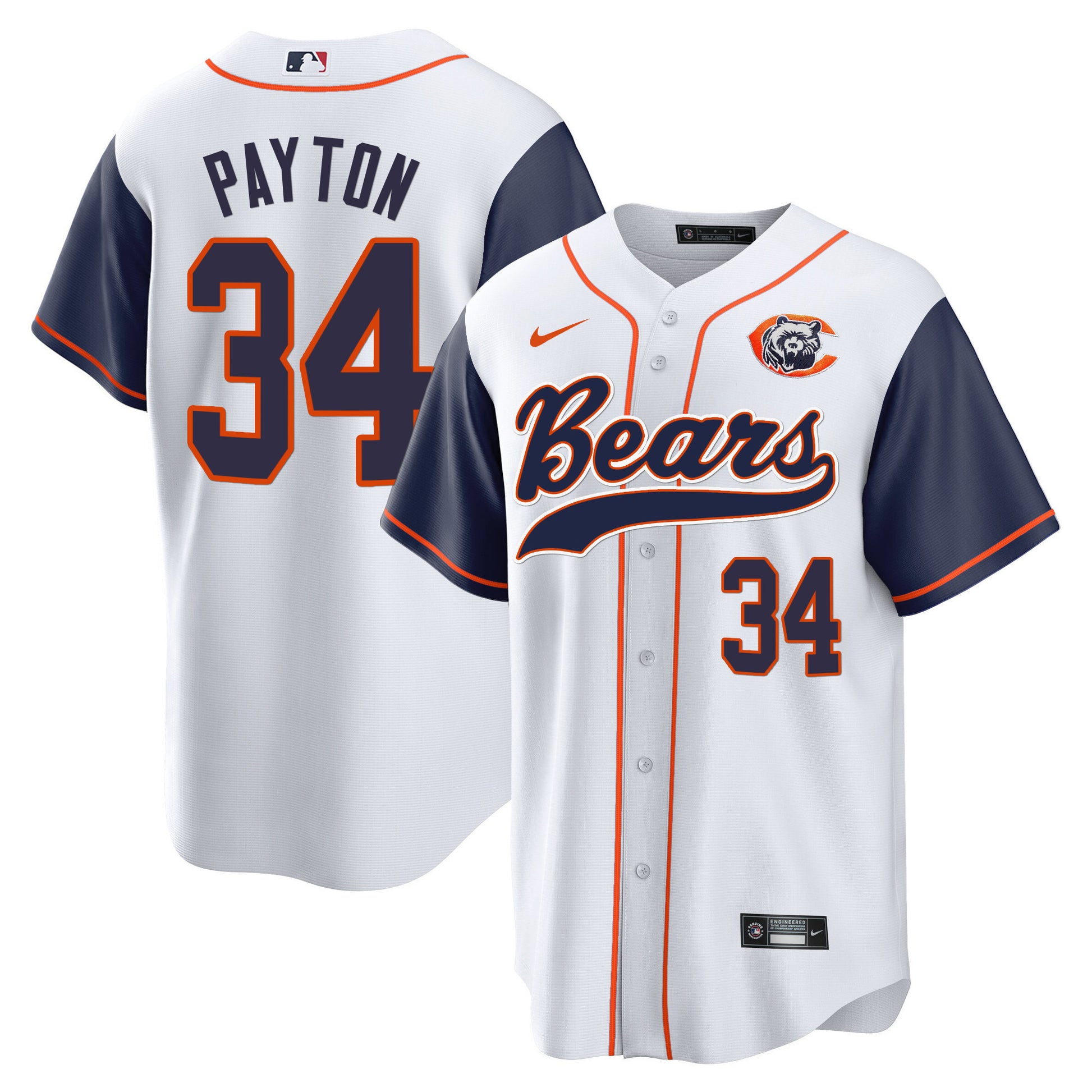 Navy Sleeves - Walter Payton