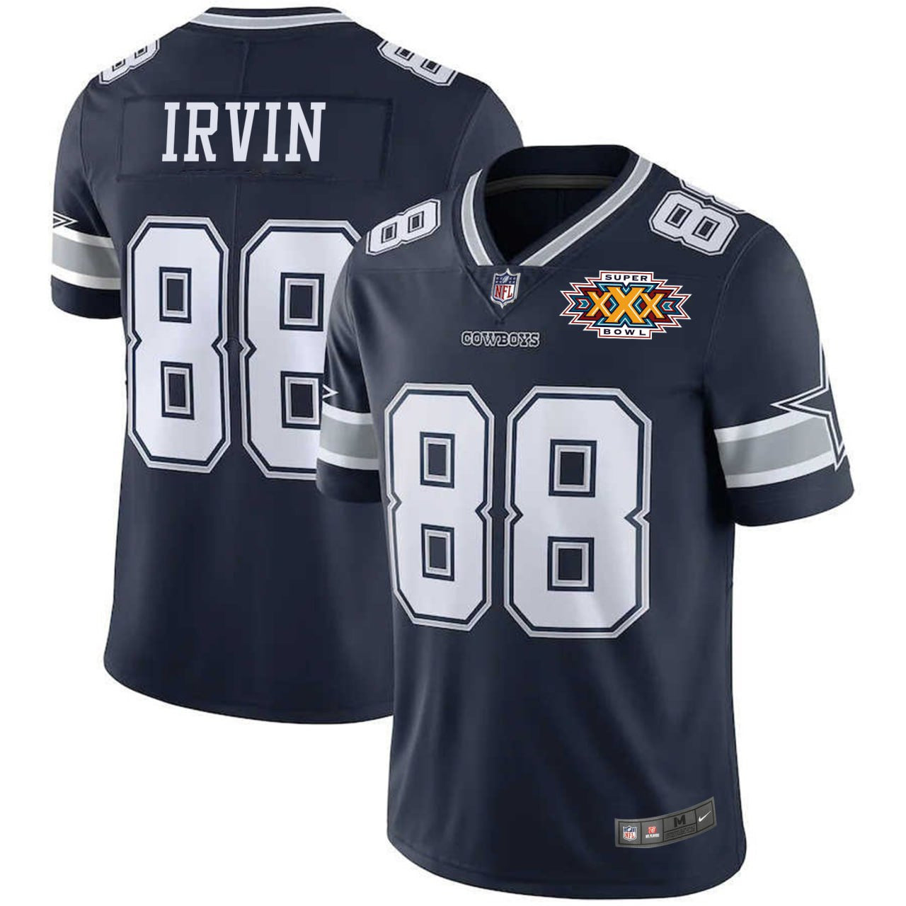 Michael Irvin Dallas Navy Super Bowl Patch Jersey