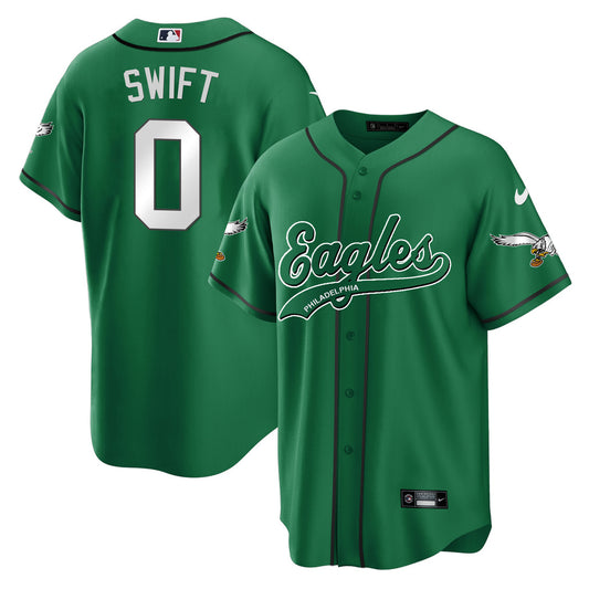 D’Andre Swift Kelly Green Baseball Jersey