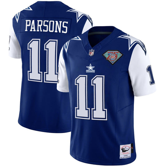 Micah Parsons Dallas Navy 75th Patch Jersey