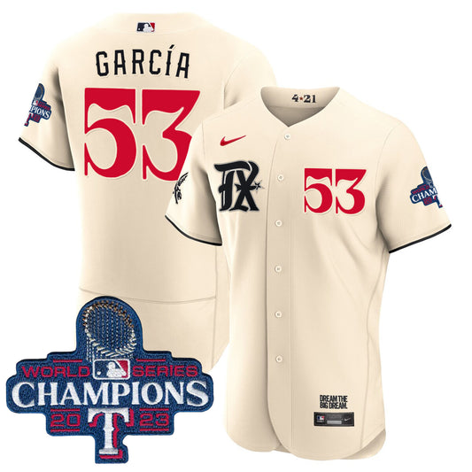 Adolis Garcia Texas City Connect 2023 World Series Champions Jersey