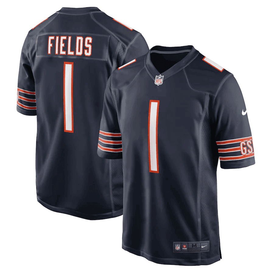 Justin Fields Chicago GSH Navy Game Jersey