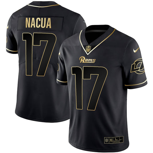 Puka Nacua Los Angeles Black Gold Jersey