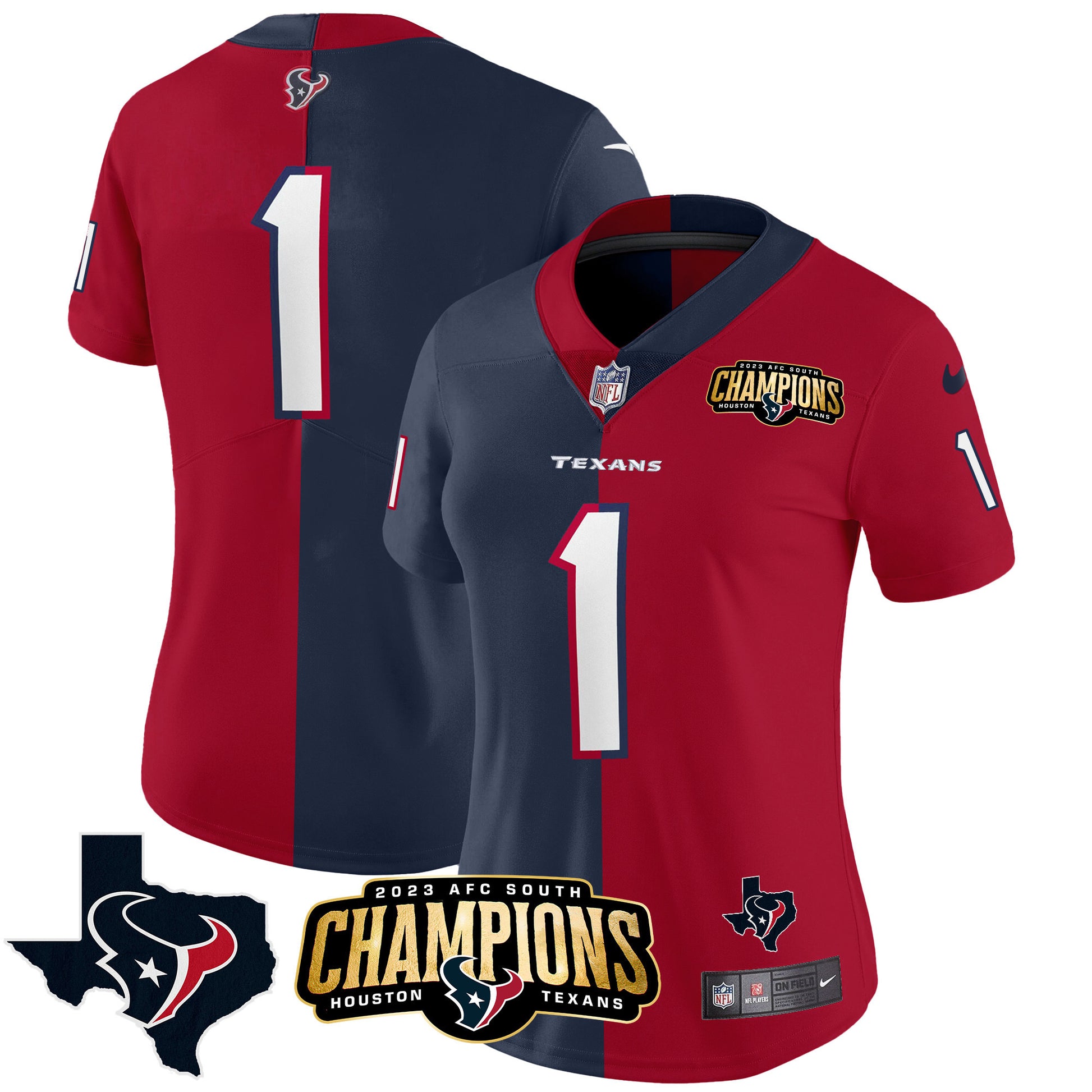 Houston 2023 AFC South Champions Patch Split Vapor Jersey