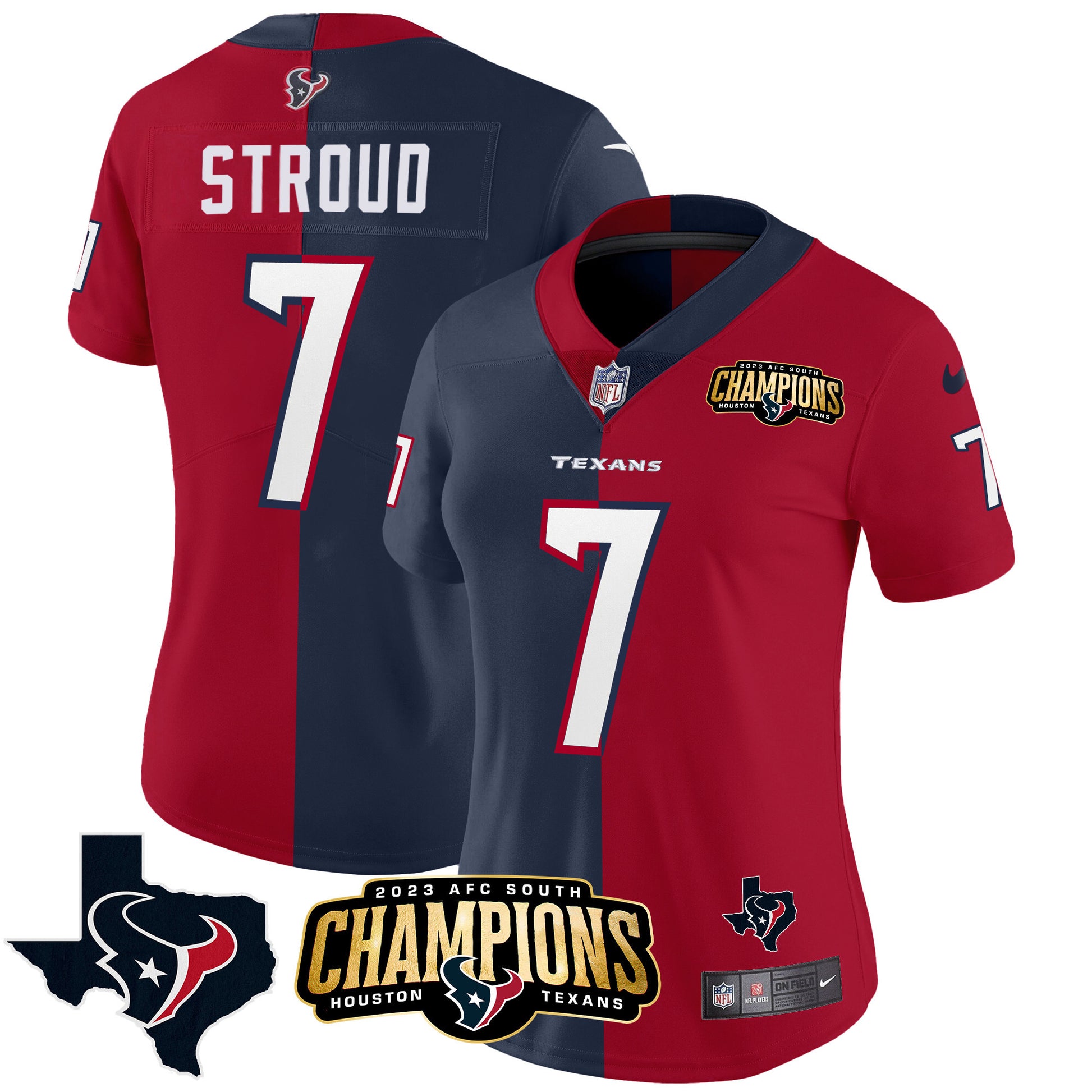 Houston 2023 AFC South Champions Patch Split Vapor Jersey