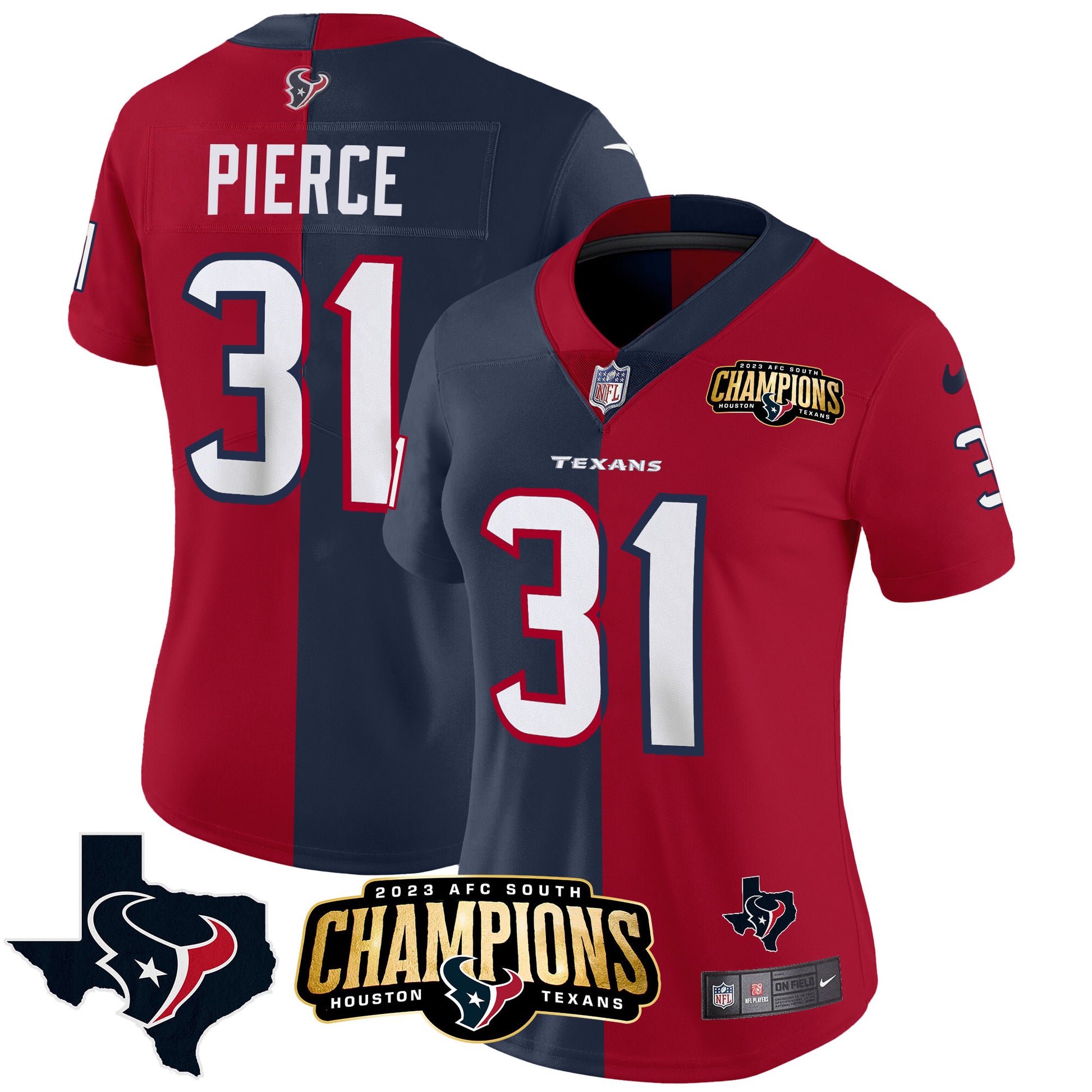 Houston 2023 AFC South Champions Patch Split Vapor Jersey