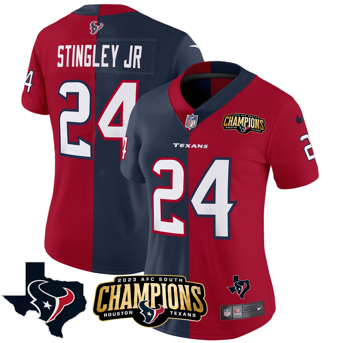 Houston 2023 AFC South Champions Patch Split Vapor Jersey