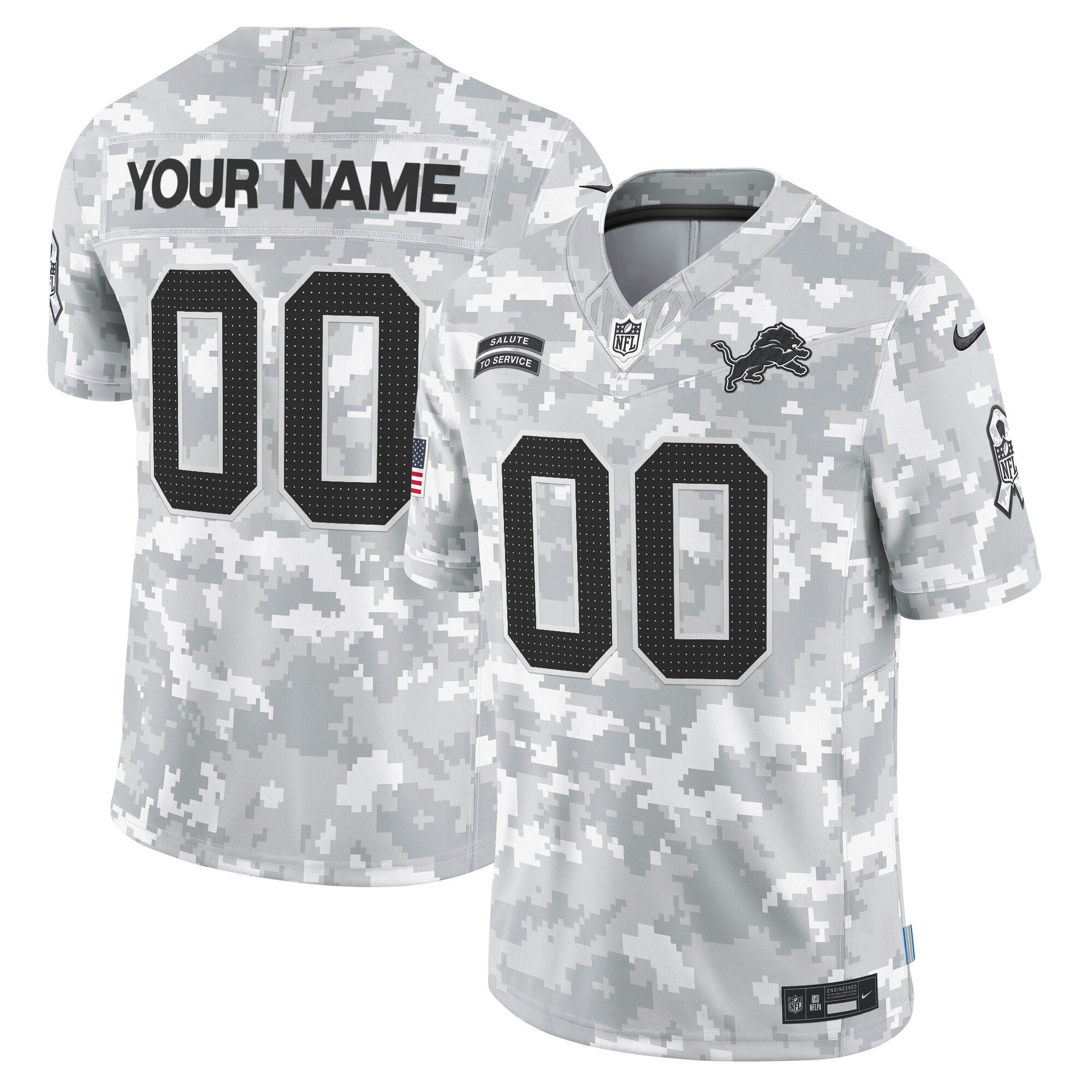 Detroit 2024 Salute to Service Vapor Limited Custom Jersey – Arctic Camo