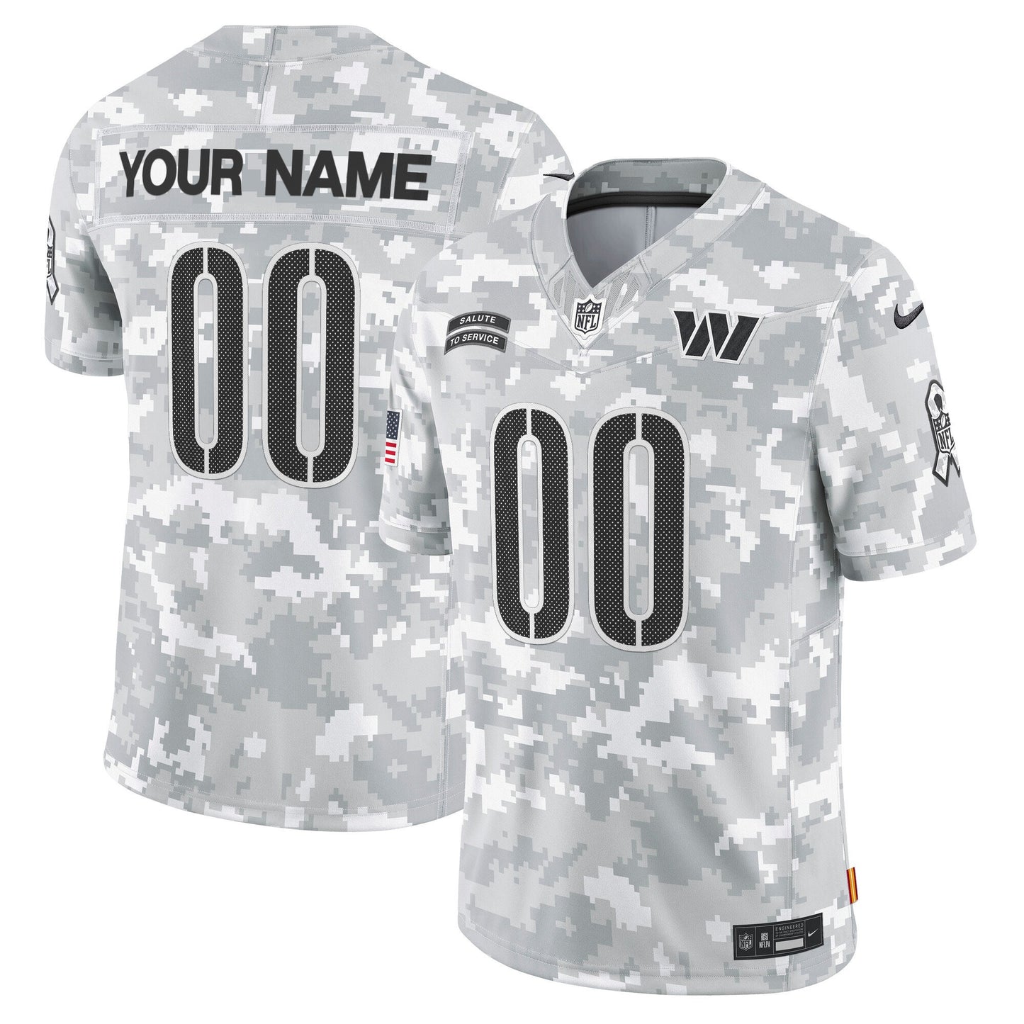 Washington 2024 Salute to Service Vapor Limited Custom Jersey – Arctic Camo