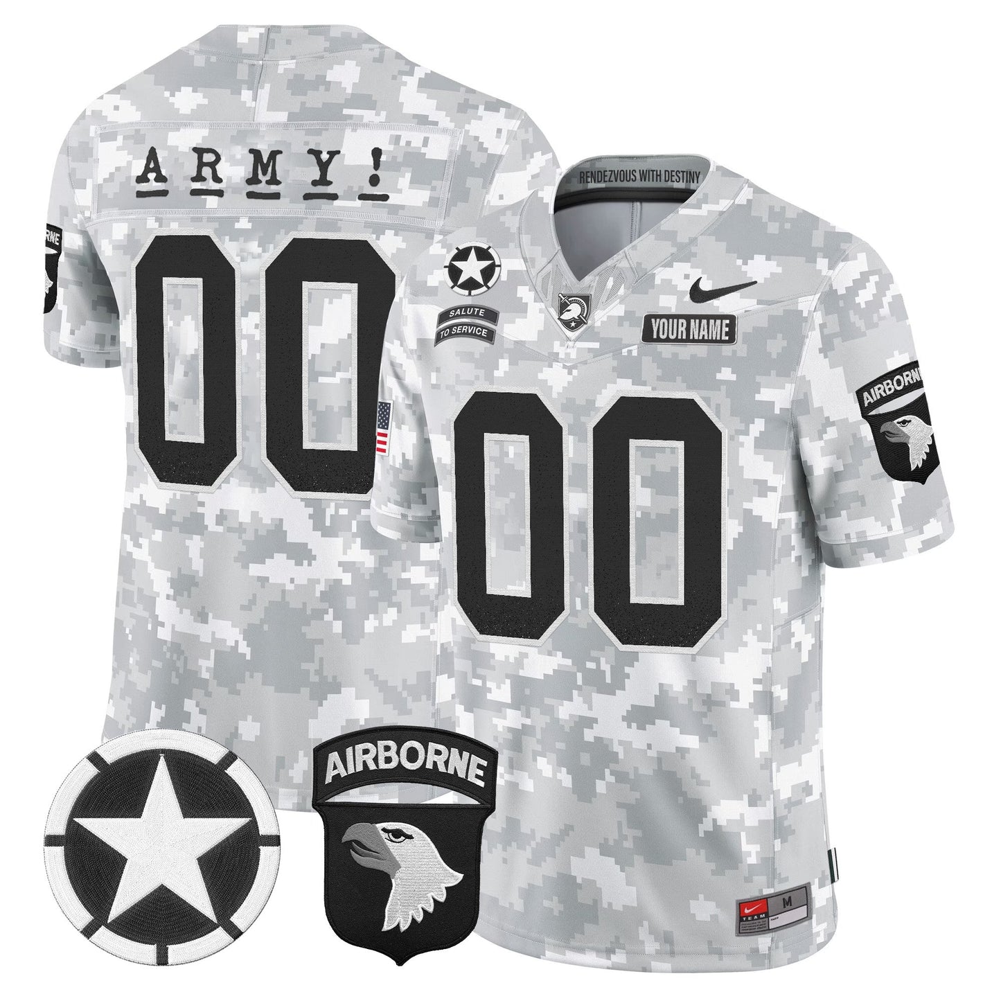 101st Airborne Division Patch 2024 Salute to Service Vapor Limited Custom Jersey