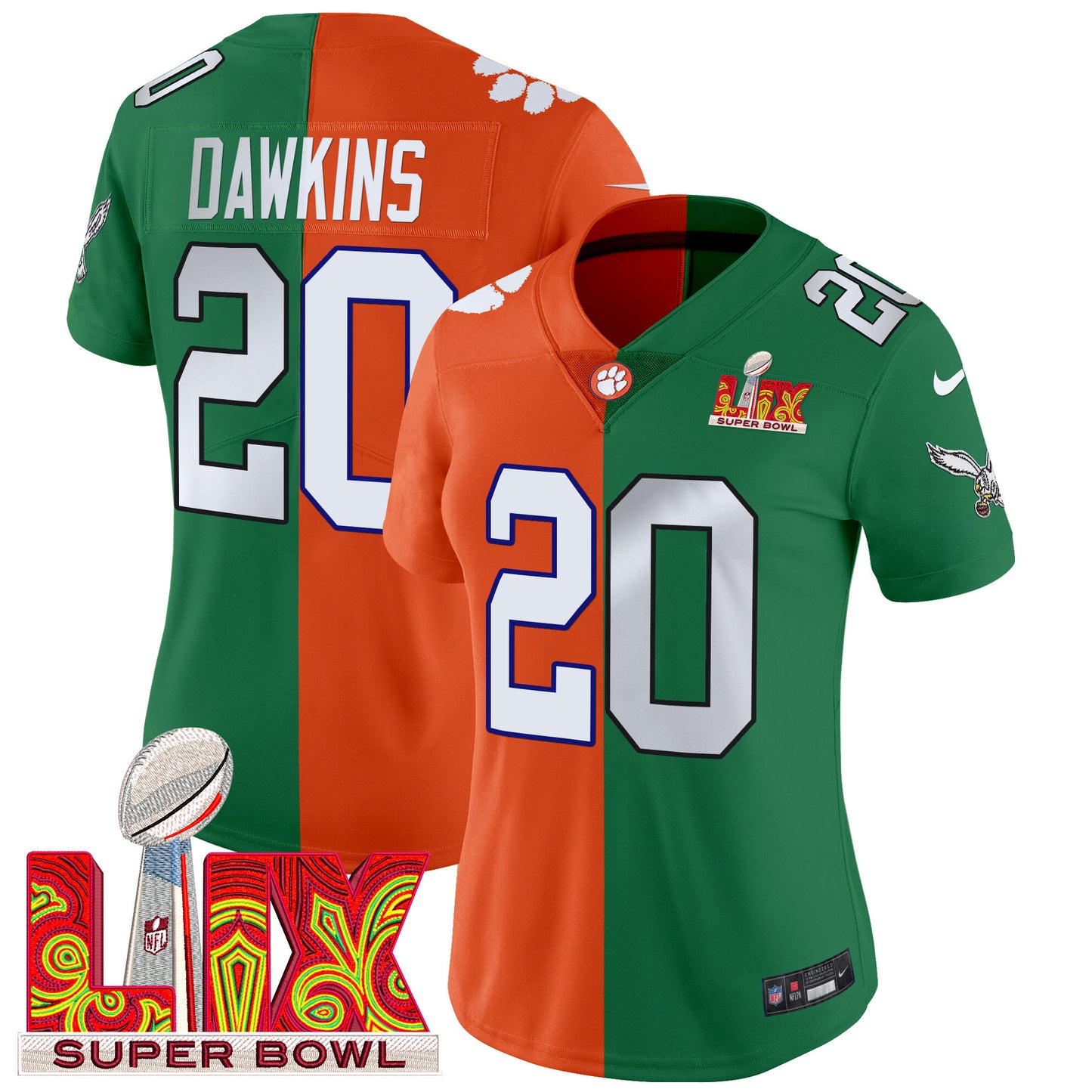 Split Philadelphia Super Bowl LIX & College Football Vapor Limited Jersey