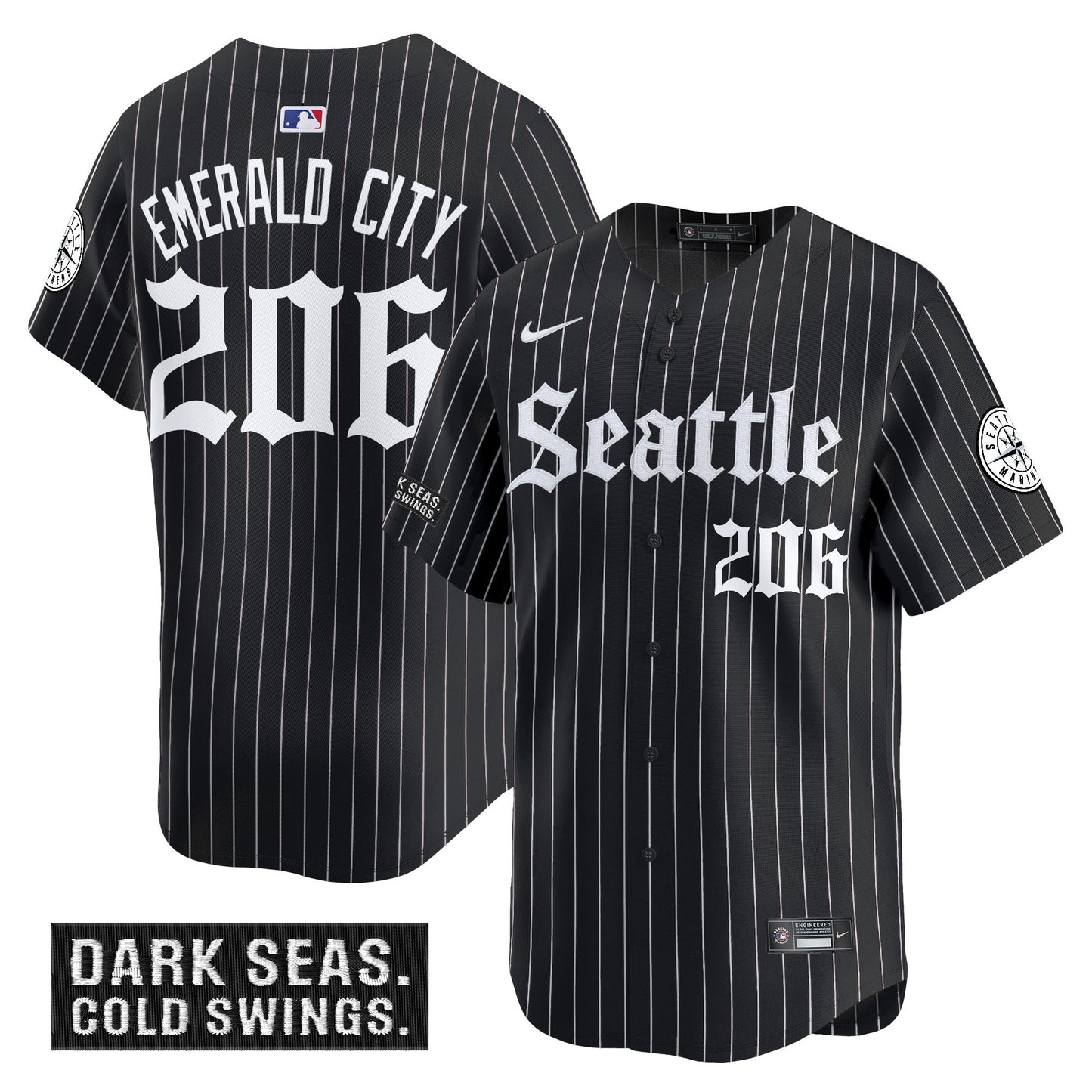 Black Pinstripe - Emerald City 206