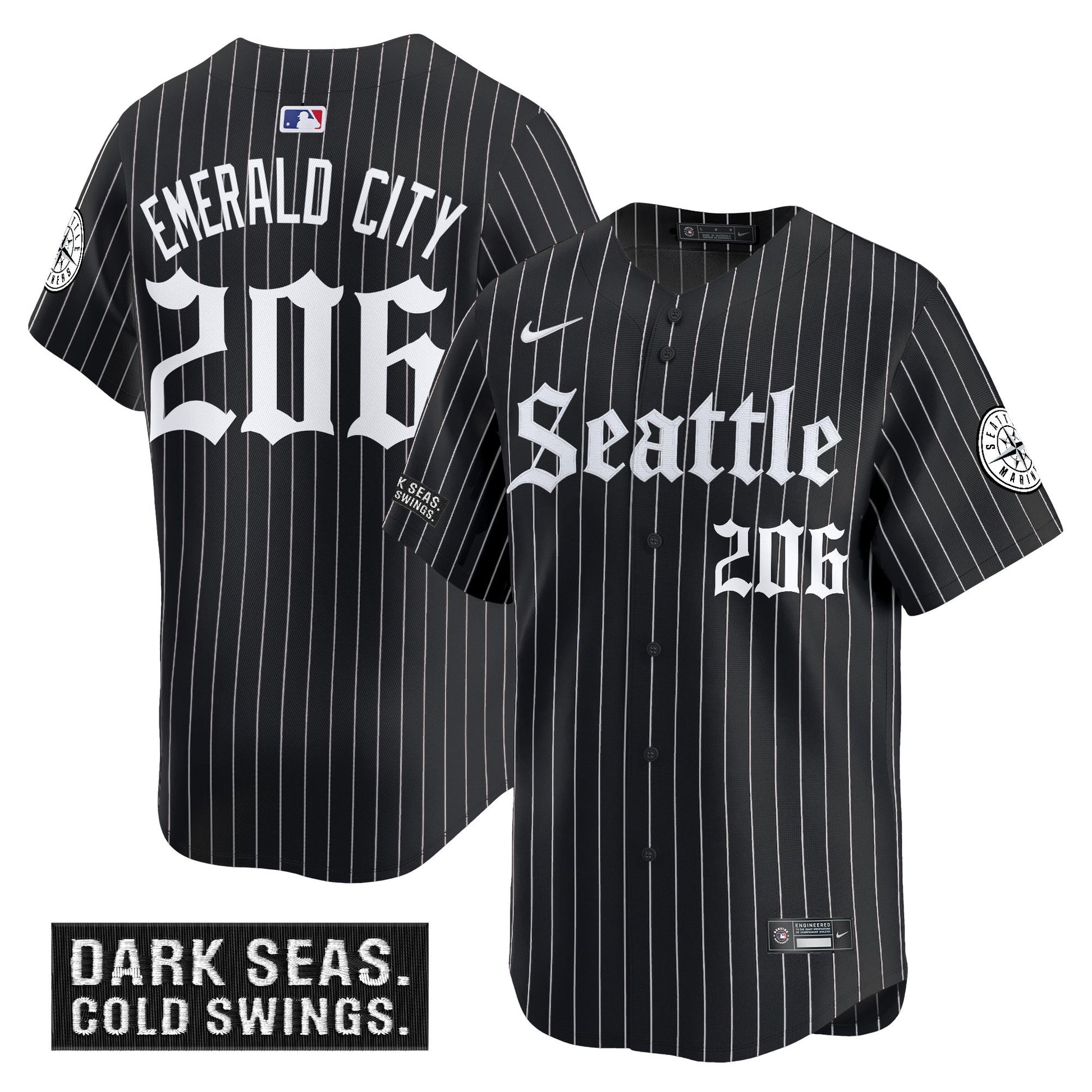 Black Pinstripe - Emerald City 206