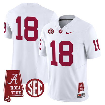 White - #18 Crimson