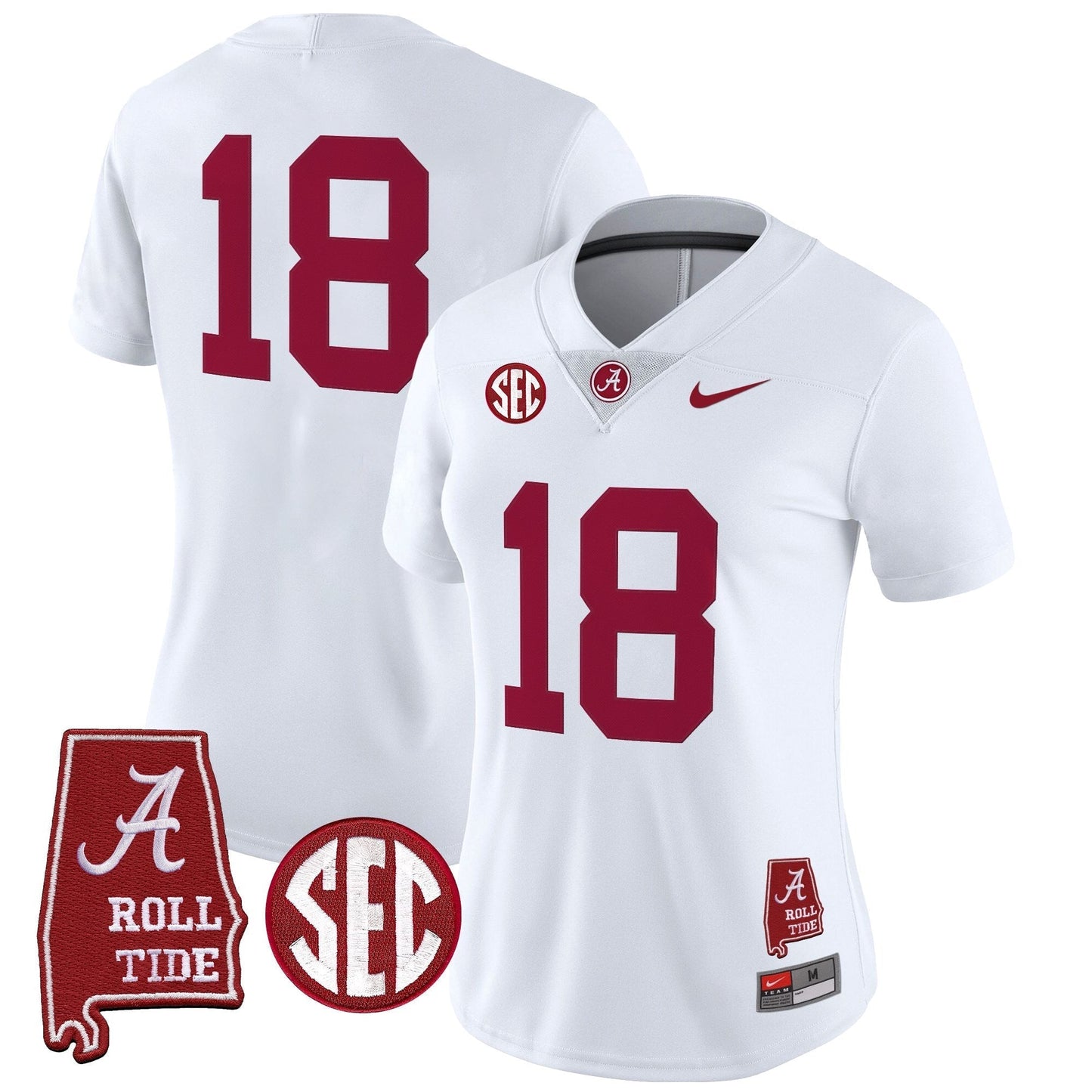 White - #18 Crimson