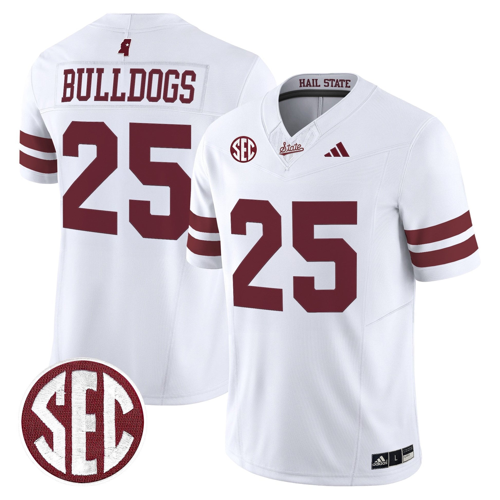 White - #25 Bulldogs