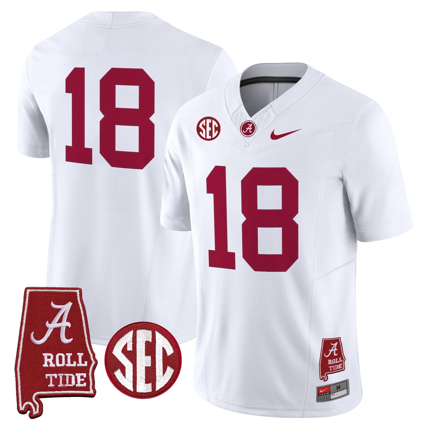 White - #18 Crimson