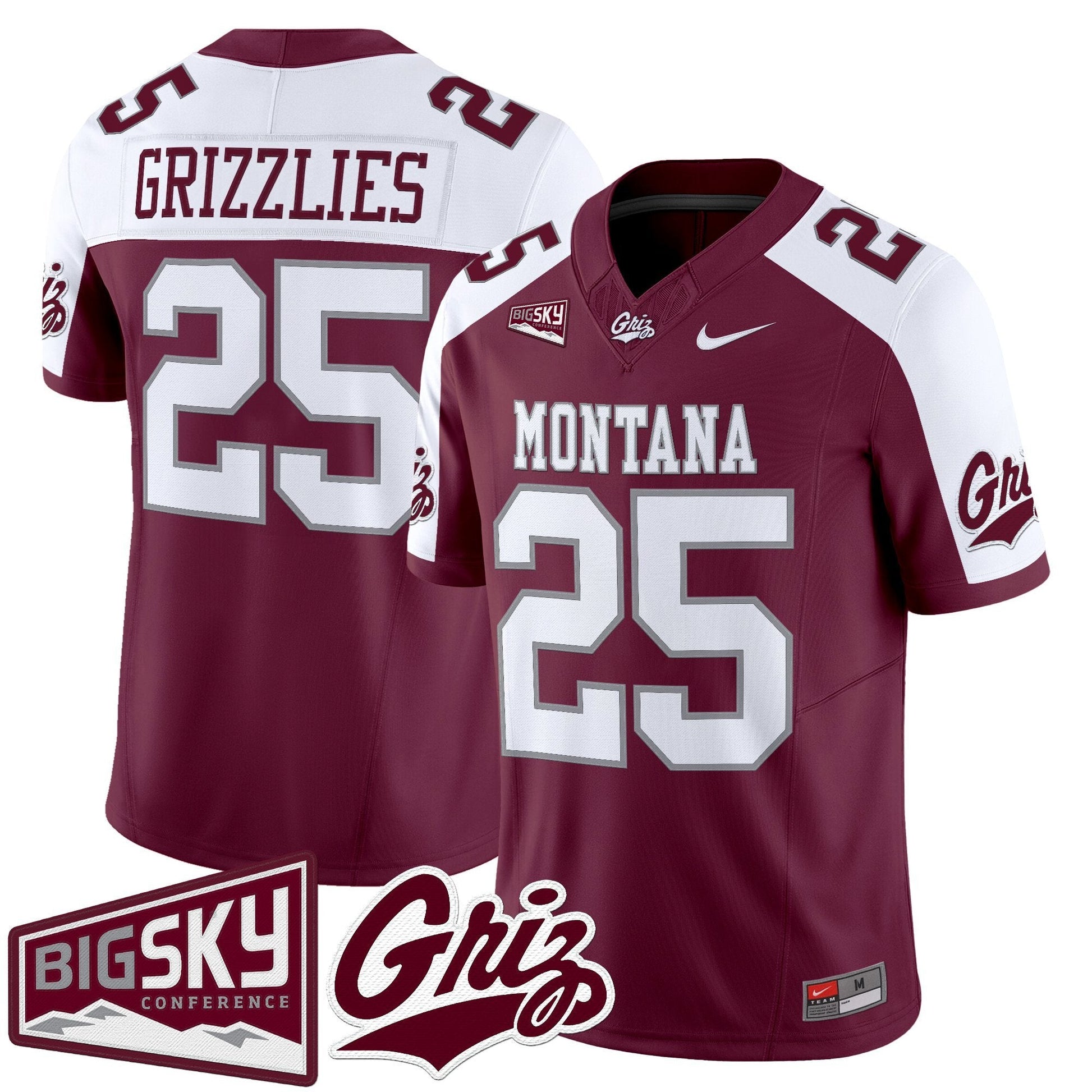 Maroon Alternate - #25 Grizzlies