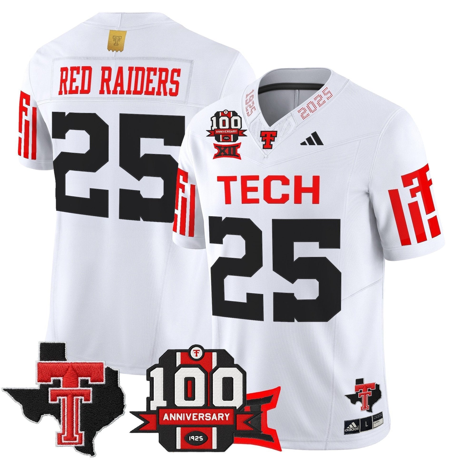 White - #25 Red Raiders