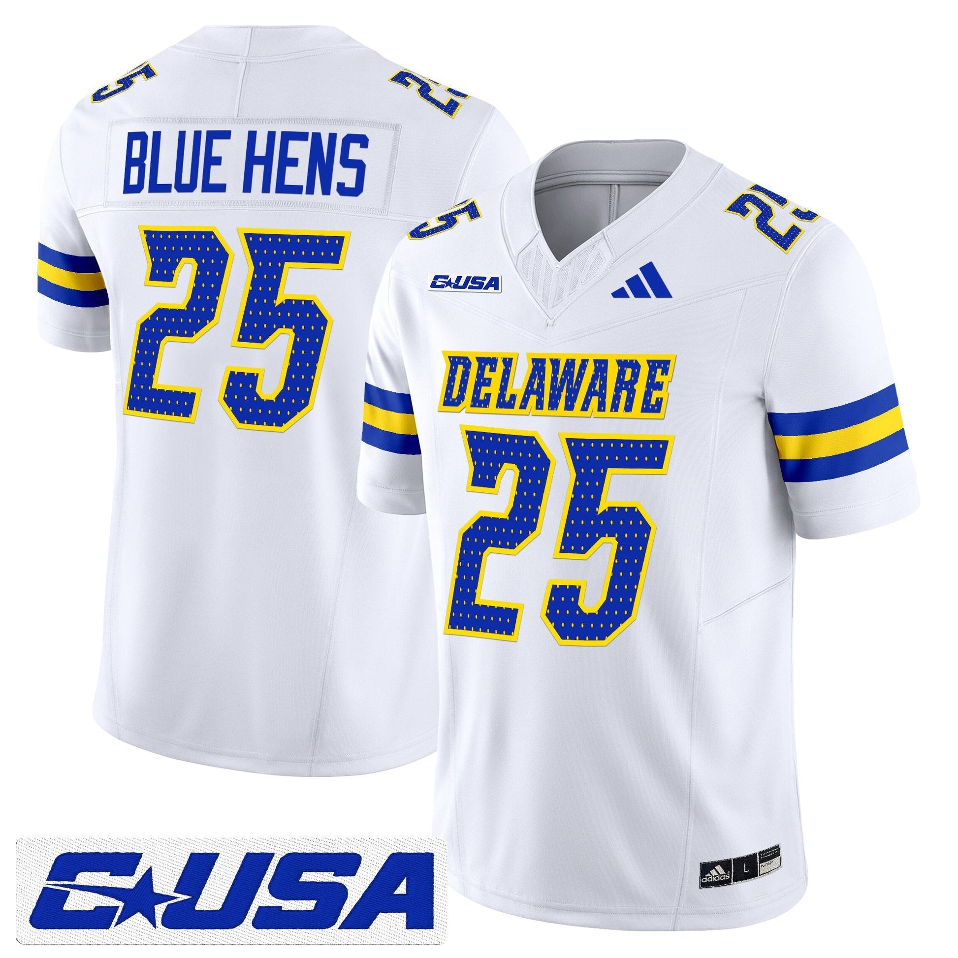 White - #25 Blue Hens