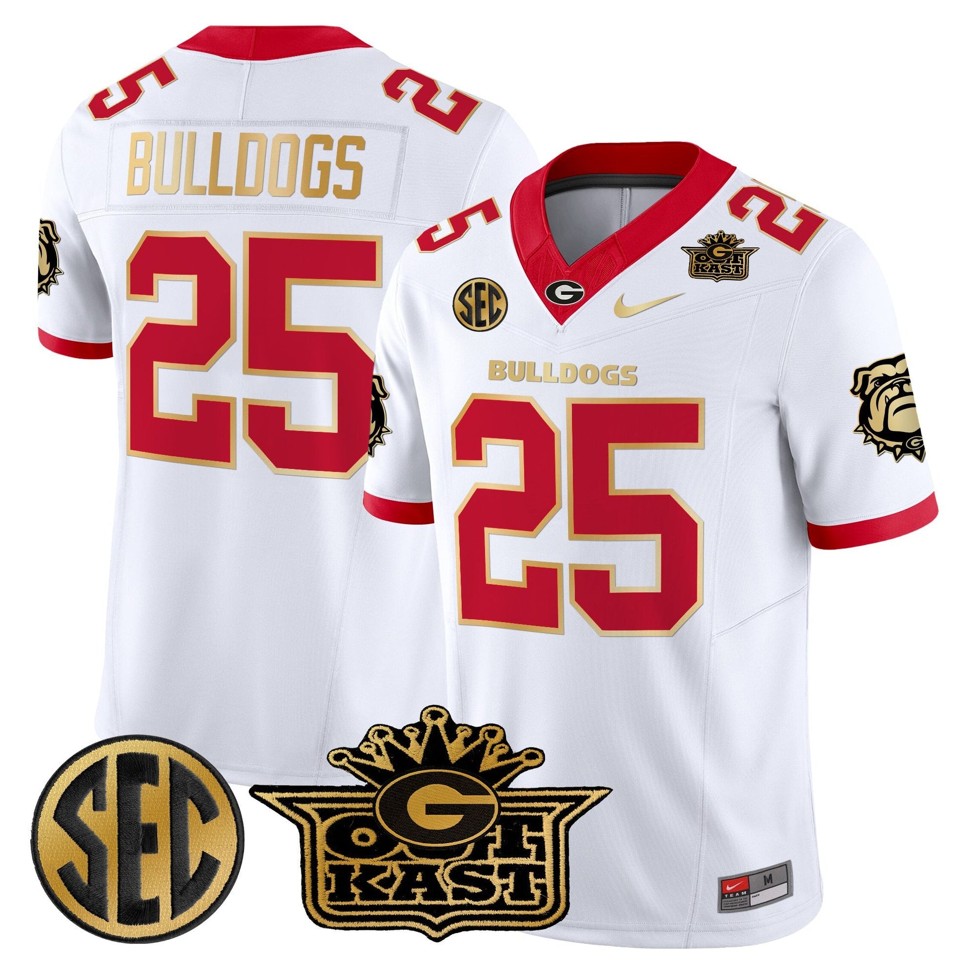 White Gold Trim - #25 Bulldogs