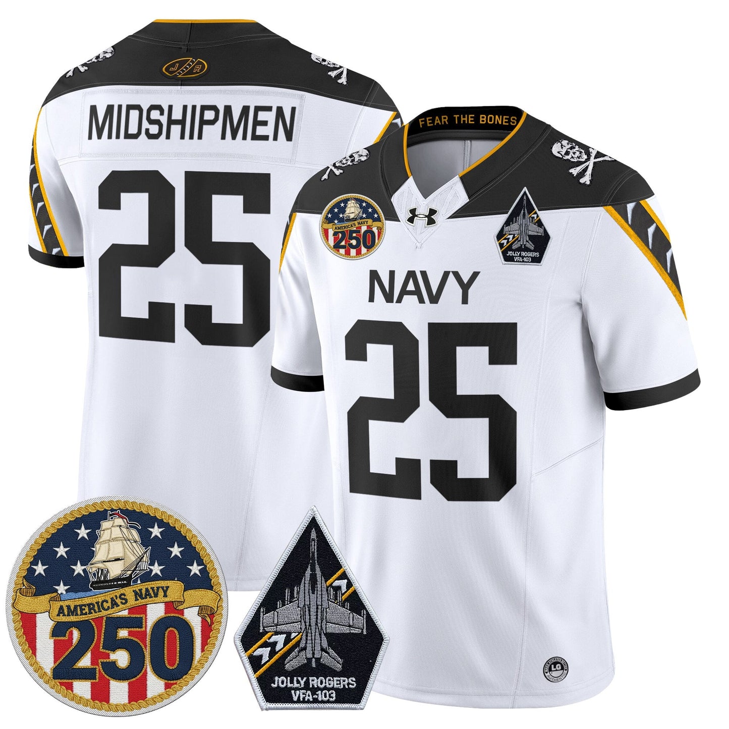 White - #25 Midshipmen