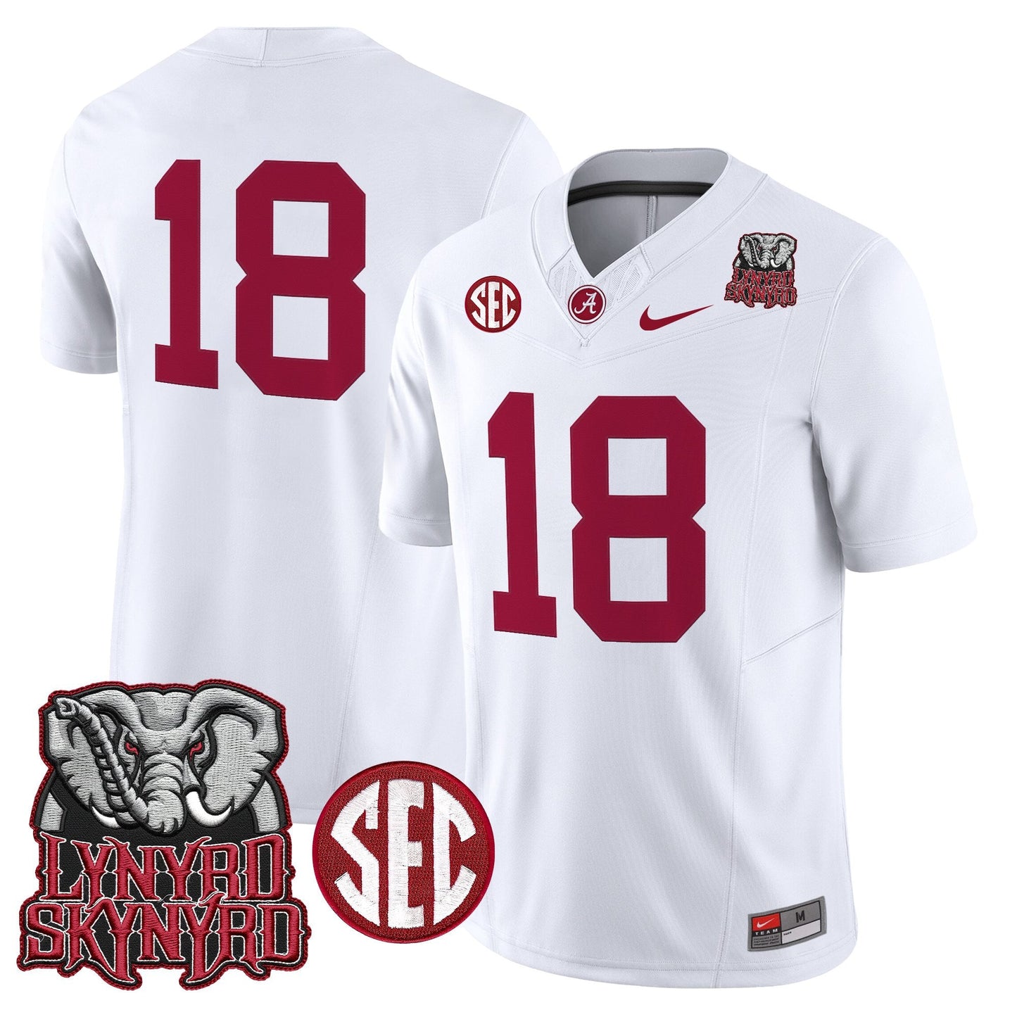 White - #18 Crimson
