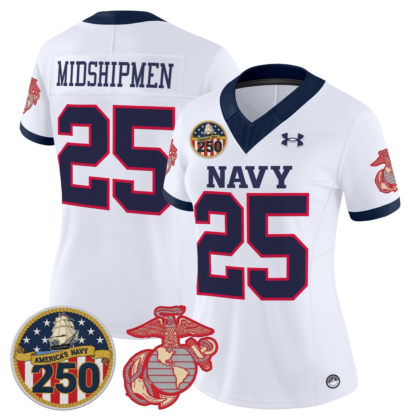 White - #25 Midshipmen