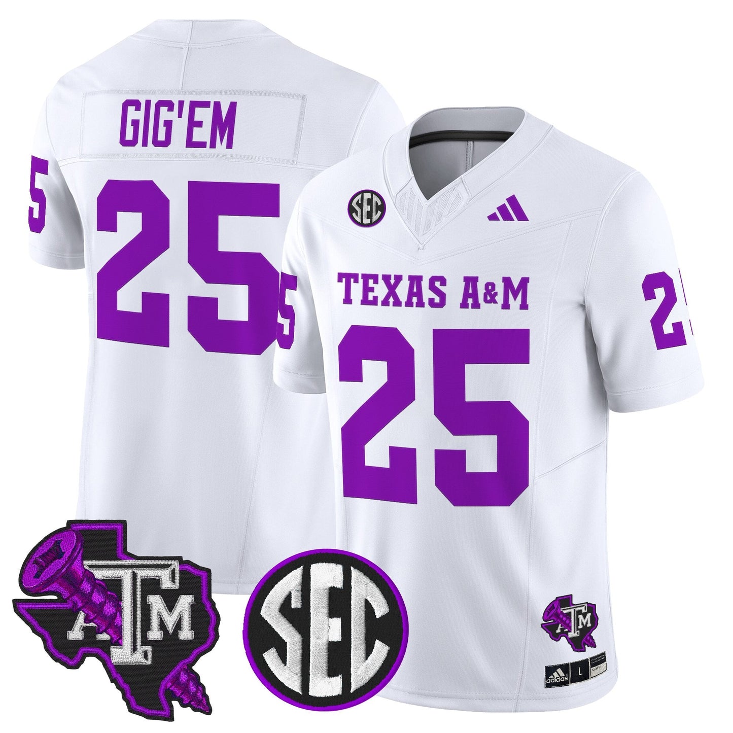 White - #25 Gig'Em