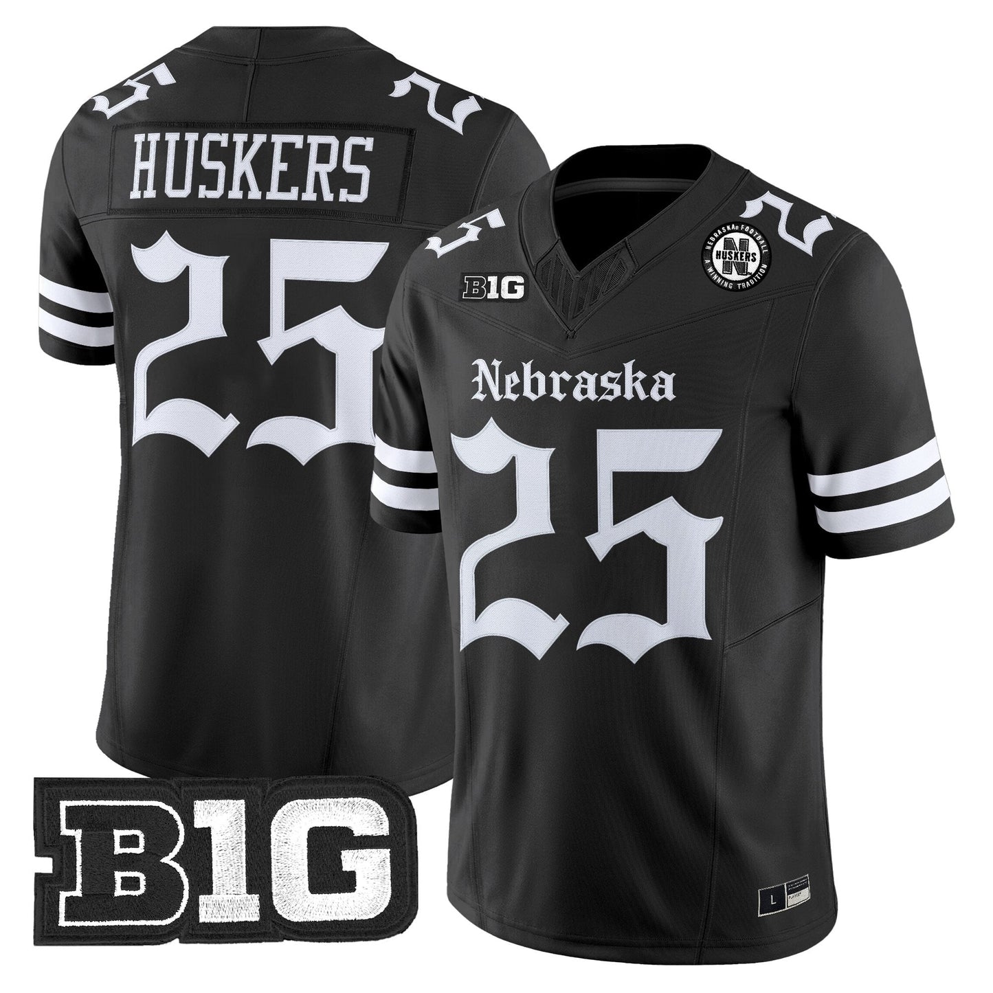 Black - #25 Huskers