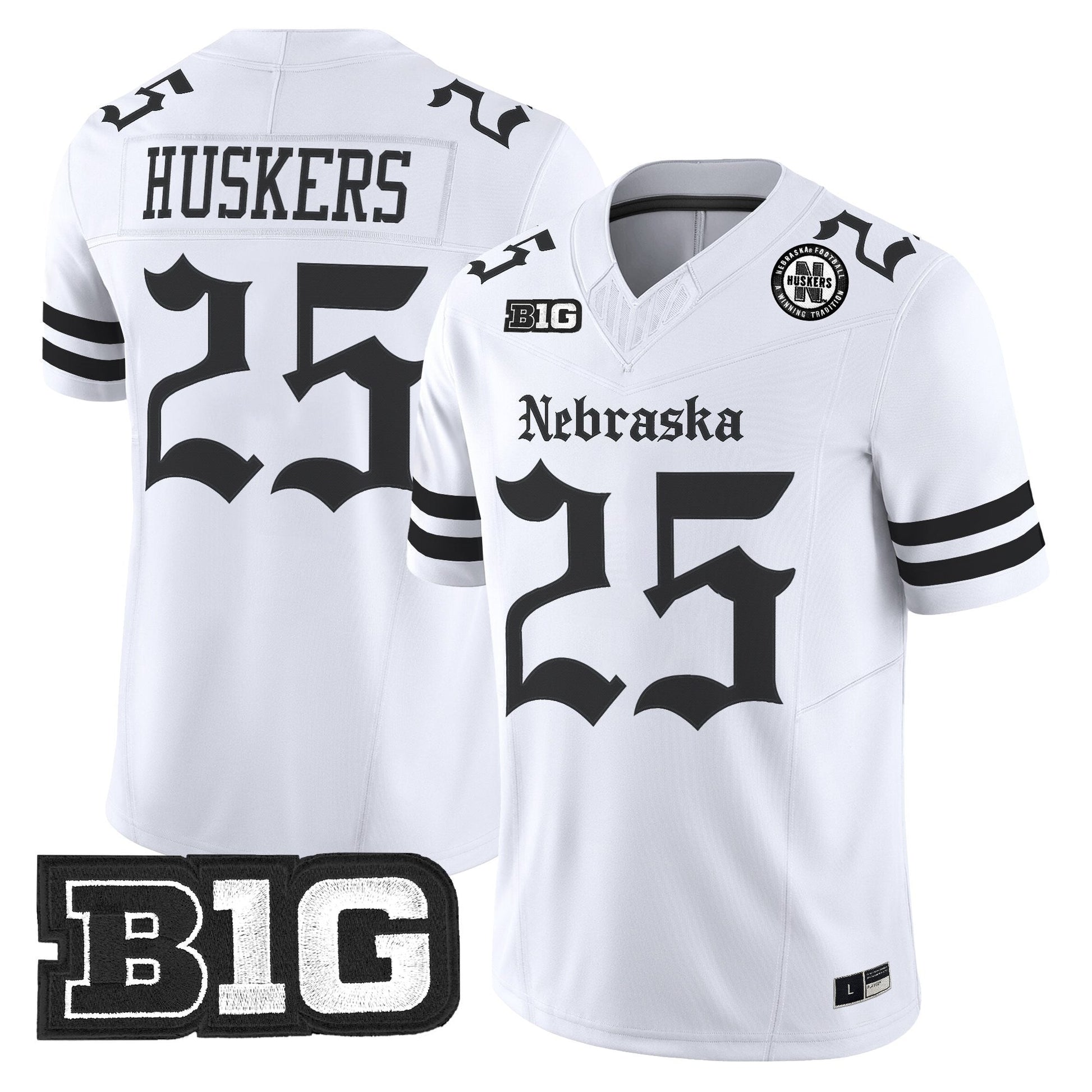 White - #25 Huskers