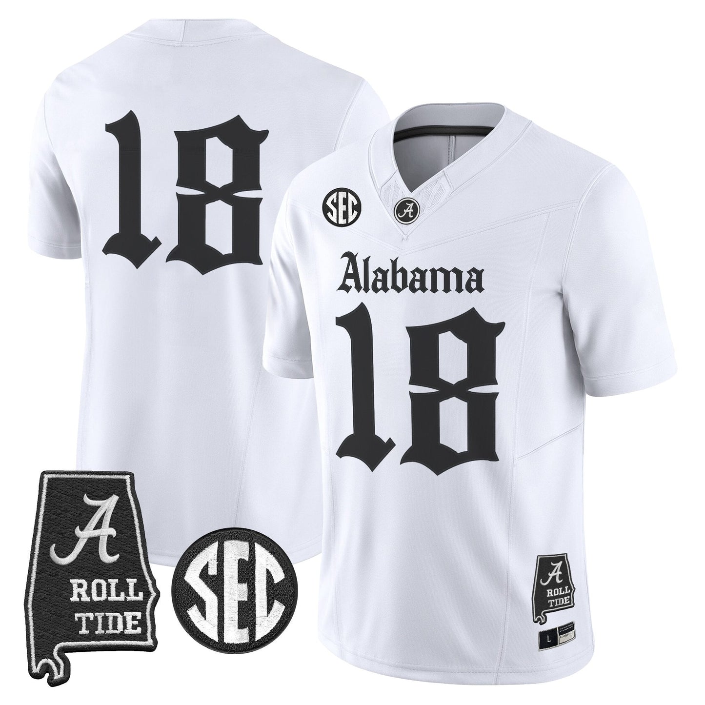White - #18 Crimson