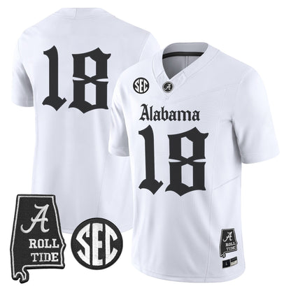 White - #18 Crimson