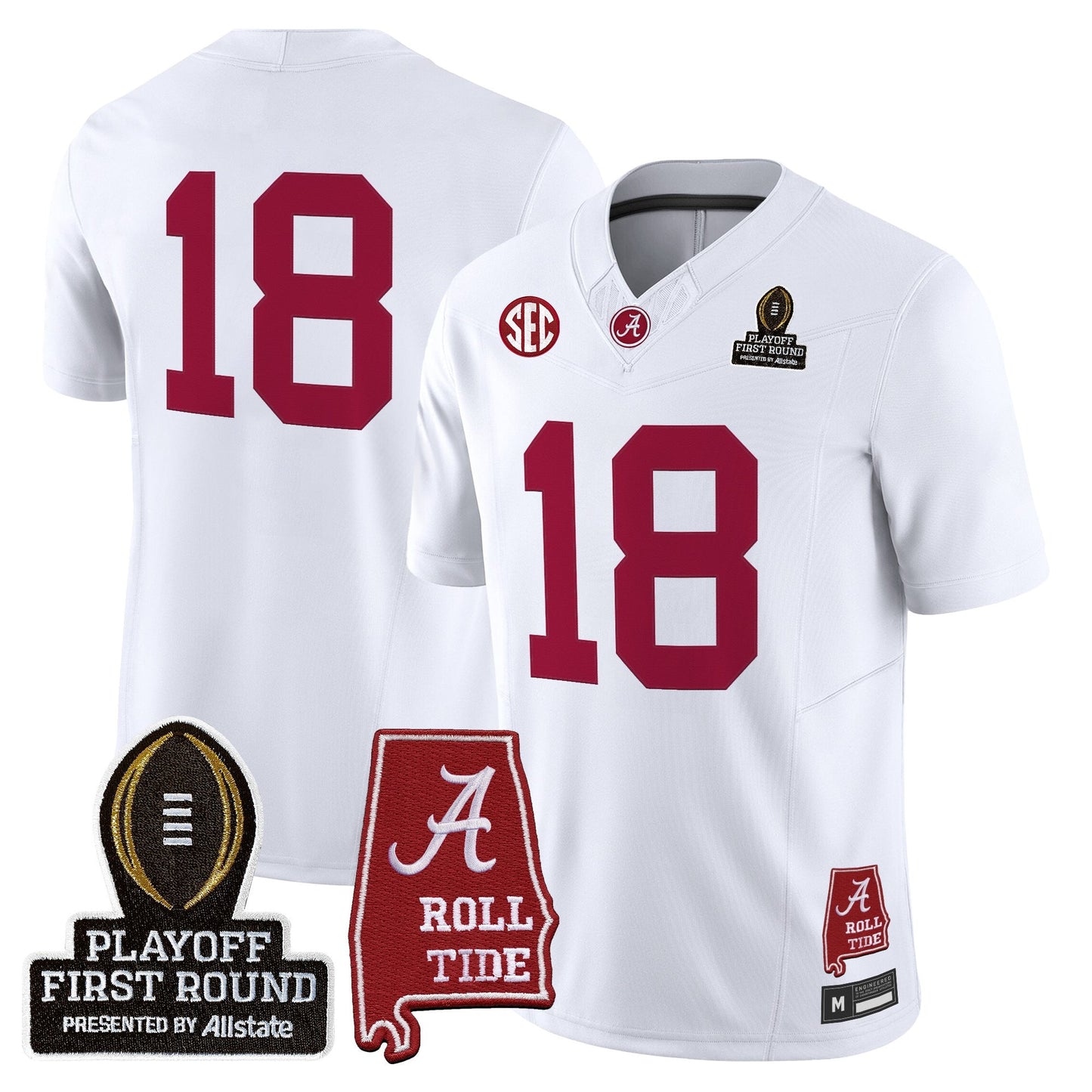 White - #18 Crimson